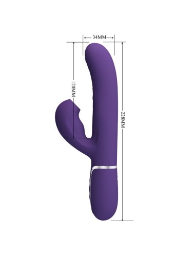 PRETTY LOVE - VIBRATORE PERLITA G-SPOT 3 IN 1 MULTIFUNZIONE VIOLA