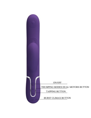 PRETTY LOVE - VIBRATORE PERLITA G-SPOT 3 IN 1 MULTIFUNZIONE VIOLA