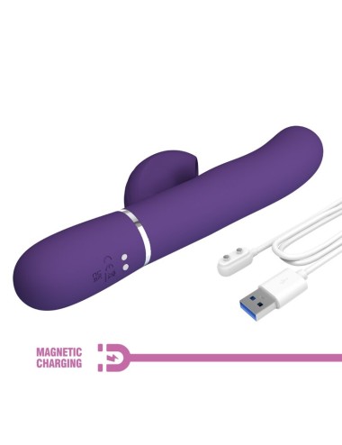 PRETTY LOVE - VIBRATORE PERLITA G-SPOT 3 IN 1 MULTIFUNZIONE VIOLA