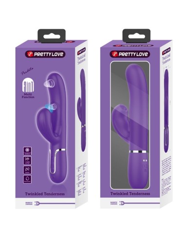 PRETTY LOVE - VIBRATORE PERLITA G-SPOT 3 IN 1 MULTIFUNZIONE VIOLA