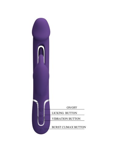 PRETTY LOVE - VIBRATORE DEJON RABBIT 3 IN 1 MULTIFUNZIONE VERDE ACQUA