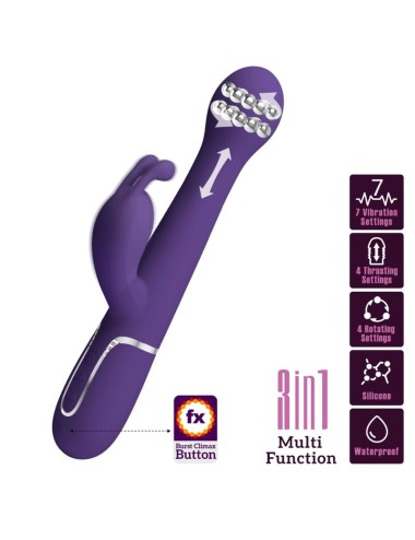 PRETTY LOVE - VIBRATORE DEJON RABBIT 3 IN 1 MULTIFUNZIONE VIOLA