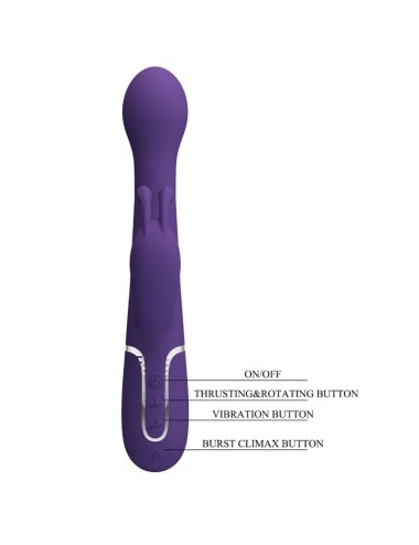 PRETTY LOVE - VIBRATORE DEJON RABBIT 3 IN 1 MULTIFUNZIONE VIOLA