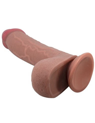 PRETTY LOVE - DILDO REALISTICO SLIDING SKIN SERIES CON VENTOSA SCORREVOLE DELLA PELLE MARRONE 23