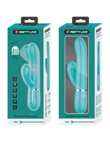 PRETTY LOVE - VIBRATORE MULTIFUNZIONE G-SPOT VERDE ACQUA