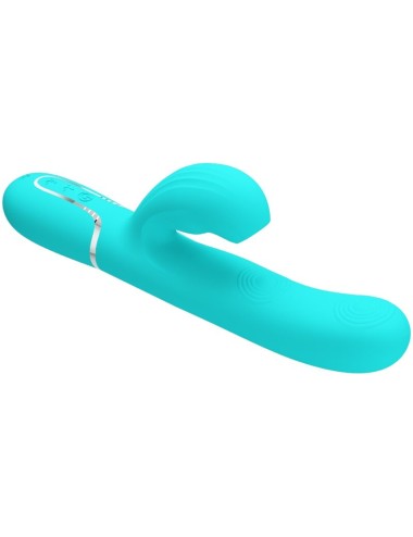 PRETTY LOVE - VIBRATORE MULTIFUNZIONE PERLITA 3 IN 1 G-SPOT VERDE ACQUA