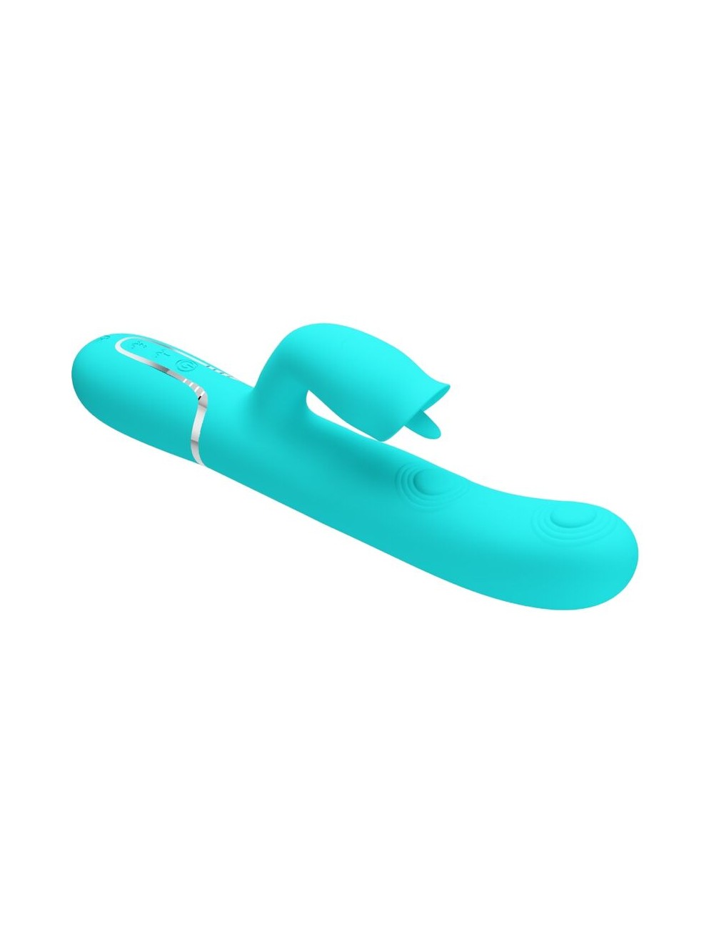 PRETTY LOVE - VIBRATORE CONIGLIO CON LECCATURA VERDE ACQUA