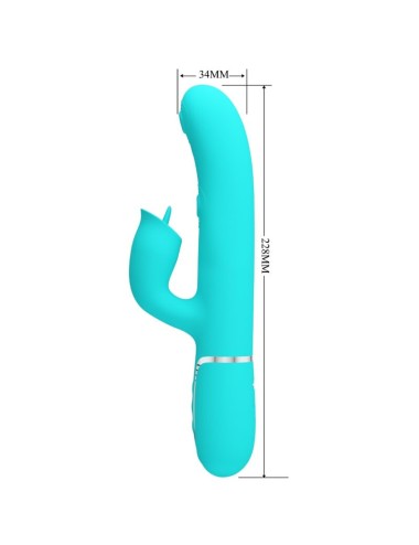 PRETTY LOVE - VIBRATORE CONIGLIO CON LECCATURA VERDE ACQUA