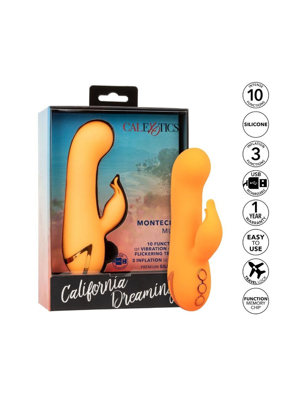 CALEXOTICS - MONTECITO MUSE VIBRATORE RABBIT ORANGE BY CALIFORNIA DREAMING CALEXOTICS - MONTECITO MUSE VIBRATORE RABBIT ORANGE BY CALIFORNIA DREAMING