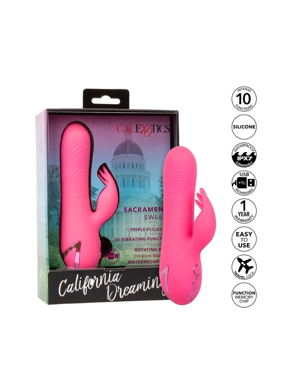 CALEXOTICS - VIBRATORE SACRAMENTO SWEETIE RABBIT PINK BY CALIFORNIA DREAMING