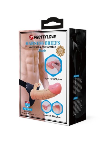 PRETTY LOVE - MAVIS HARNESS SLIP UNIVERSALE CON DILDO 19 CM NATURALE