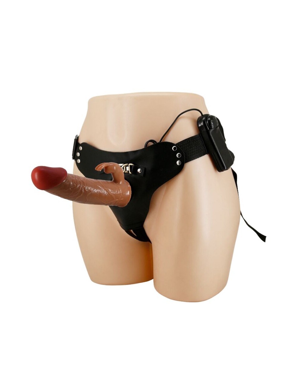 PRETTY LOVE - MARION HARNESS SLIP UNIVERSALE CON DILDO VIBRANTE 19 CM MARRONE