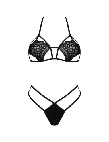 LIVCO CORSETTI FASHION - JIMENA LC 20216 REGGISENO + PERIZOMA NERO TAGLIA UNICA