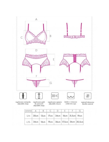 LIVCO CORSETTI FASHION - NAHIR LC 20214 REGGISENO + SLIP + CINTURA S/M