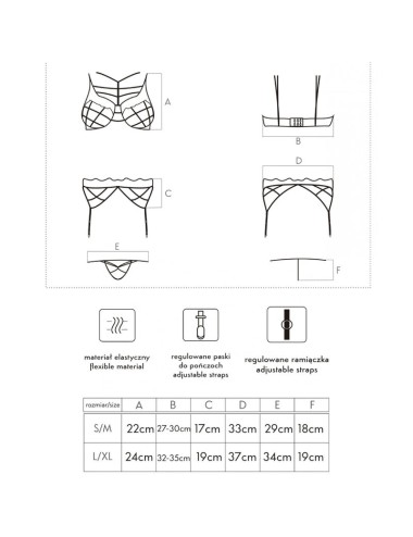 LIVCO CORSETTI FASHION - SOLEDAD LC 20217 REGGISENO + SLIP + REGGISERA S/M