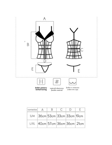 LIVCO CORSETTI FASHION - LAURA LC 20215 CORSETTO + PERIZOMA L/XL