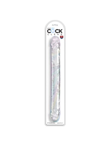 KING COCK - DOUBLE TROUBLE DOPPIO TROUBLE 46 CM TRASPARENTE