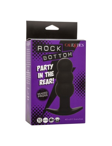 CALEXOTICS - ROCK BOTTOM PERLINE TAPPO ANALE 10 VIBRAZIONI SILICONE NERO