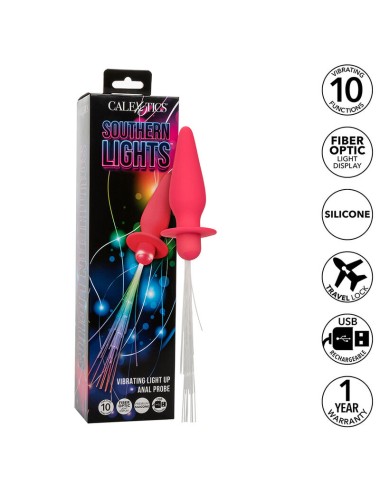 CALEXOTICS - SOUTHERN LIGHTS LIGHT UP PLUG ANALE 10 VIBRAZIONI SILICONE ROSA