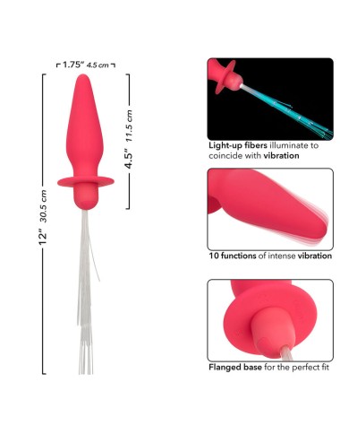 CALEXOTICS - SOUTHERN LIGHTS LIGHT UP PLUG ANALE 10 VIBRAZIONI SILICONE ROSA