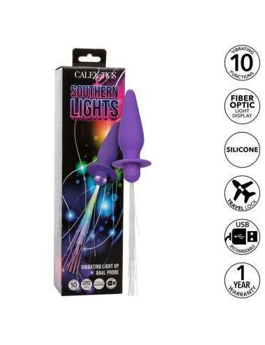 CALEXOTICS - SOUTHERN LIGHTS LIGHT UP PLUG ANALE 10 VIBRAZIONI SILICONE VIOLA