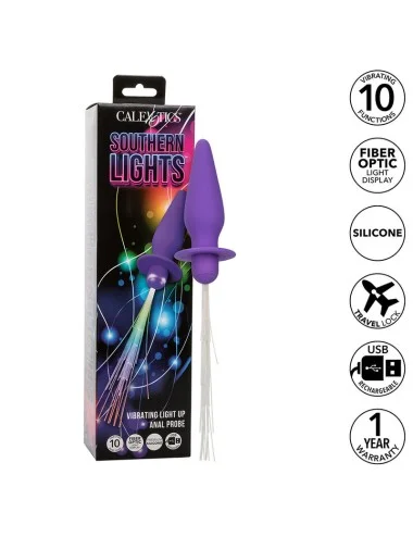 CALEXOTICS - SOUTHERN LIGHTS LIGHT UP PLUG ANALE 10 VIBRAZIONI SILICONE VIOLA