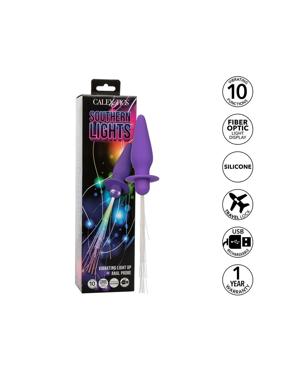 CALEXOTICS - SOUTHERN LIGHTS LIGHT UP PLUG ANALE 10 VIBRAZIONI SILICONE VIOLA CALEXOTICS - SOUTHERN LIGHTS LIGHT UP PLUG ANALE 10 VIBRAZIONI SILICONE VIOLA