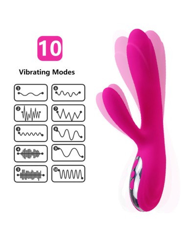 ARMONY - VIBRATORE E STIMOLATORE FLESSIBILE CON EFFETTO CALORE FUCSIA