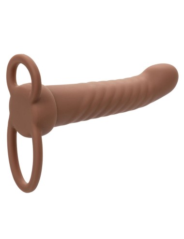 CALEXOTICS - MAXX RIBBED DUAL PENETRATOR 10 VIBRAZIONI MARRONE