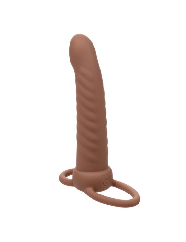CALEXOTICS - MAXX RIBBED DUAL PENETRATOR 10 VIBRAZIONI MARRONE