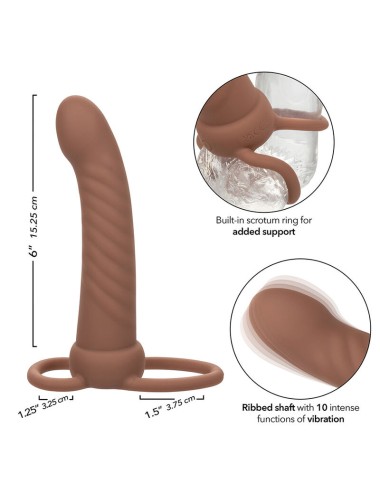 CALEXOTICS - MAXX RIBBED DUAL PENETRATOR 10 VIBRAZIONI MARRONE