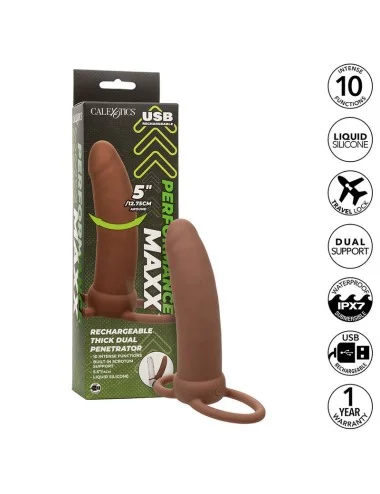 CALEXOTICS - MAXX THICK DUAL PENETRATOR 10 VIBRAZIONI MARRONE