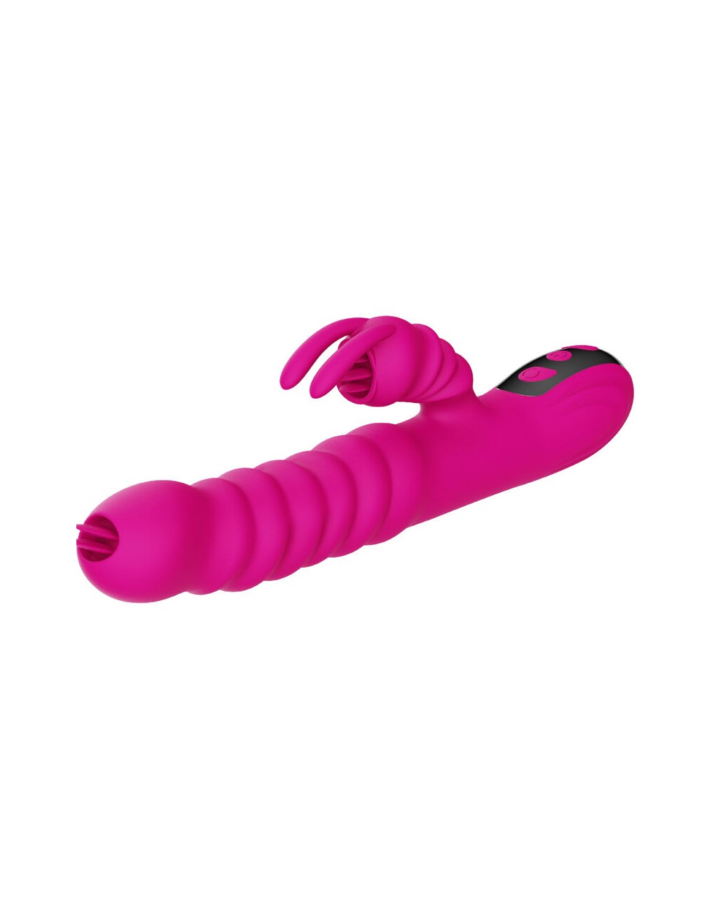 ARMONY - VIBRATORE MULTIFUNZIONE RABBIT DOUBLE TONGUE FUCSIA EFFETTO CALORE