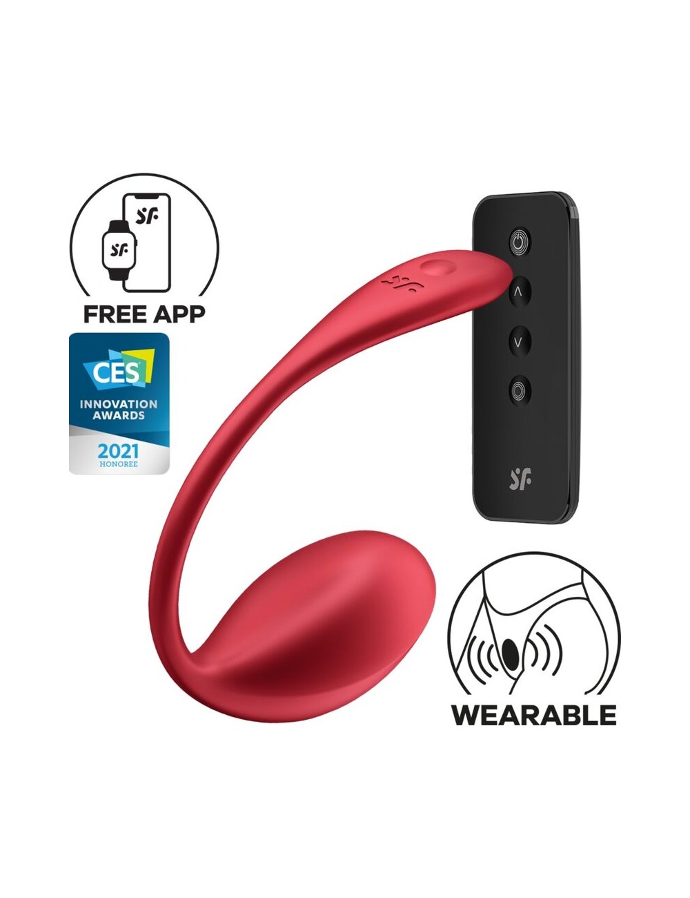 SATISFYER - SHINY PETAL STIMOLATORE CON TELECOMANDO G-POINT ROSSO APP GRATUITA