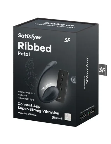 SATISFYER - RIBBED PETAL STIMOLATORE PUNTO G TELECOMANDO NERO APP GRATUITA