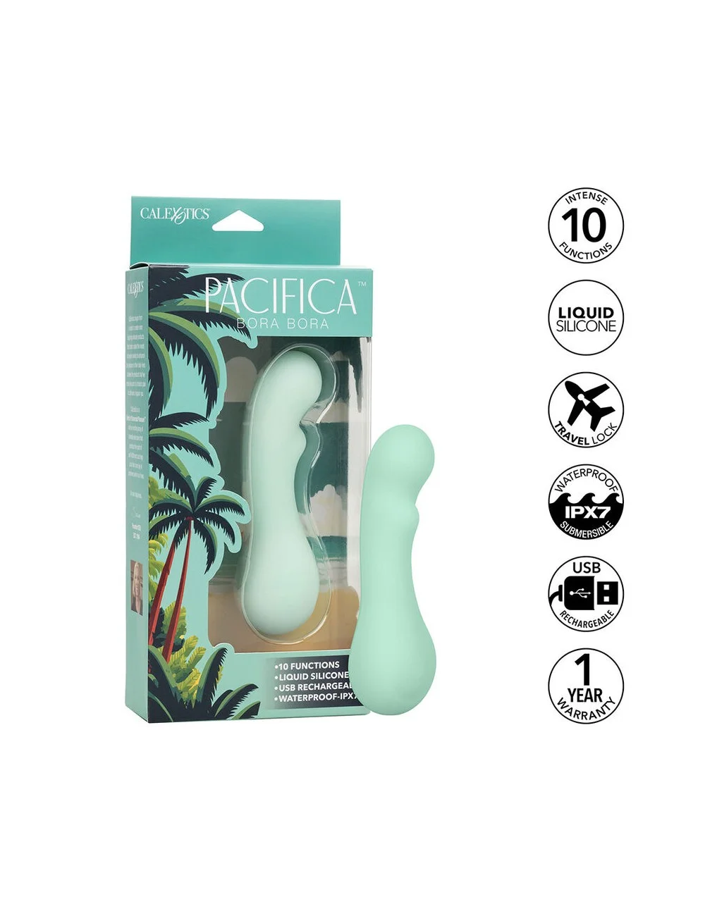 CALEXOTICS - PACIFICA BORA BORA STIMOLATORE PUNTO G 10 VIBRAZIONI AQUA CALEXOTICS - PACIFICA BORA BORA STIMOLATORE PUNTO G 10 VIBRAZIONI AQUA