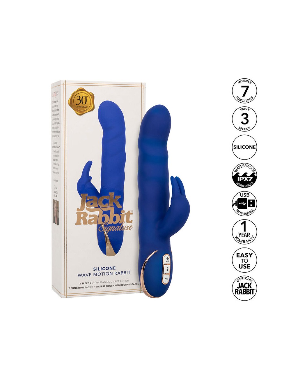 CALEXOTICS - JACK RABBIT VIBRATORE WAVE MOTION BLU CALEXOTICS - JACK RABBIT VIBRATORE WAVE MOTION BLU