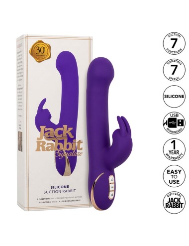 CALEXOTICS - JACK RABBIT VIBRATORE E STIMOLATORE 7 VIBRAZIONI E MODALITÀ DI ASPIRAZIONE BLU