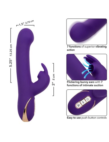 CALEXOTICS - JACK RABBIT VIBRATORE E STIMOLATORE 7 VIBRAZIONI E MODALITÀ DI ASPIRAZIONE BLU