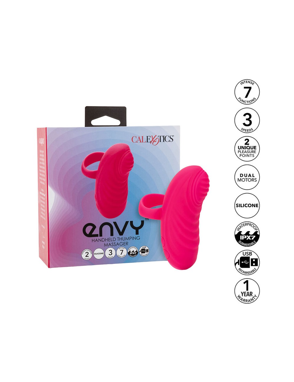 CALEXOTICS - ENVY MASSAGGIATORE PALLA ROTANTE PORTATILE 7 VIBRAZIONI ROSA