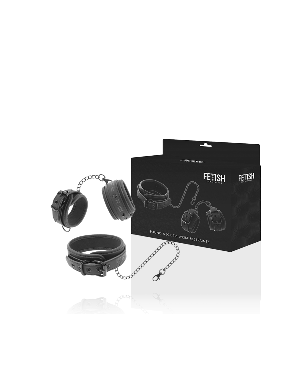 FETISH SUBMISSIVE - COLLANA E MANETTE IN PELLE VEGANA CON FODERA IN NOPRENE FETISH SUBMISSIVE - COLLANA E MANETTE IN PELLE VEGANA CON FODERA IN NOPRENE