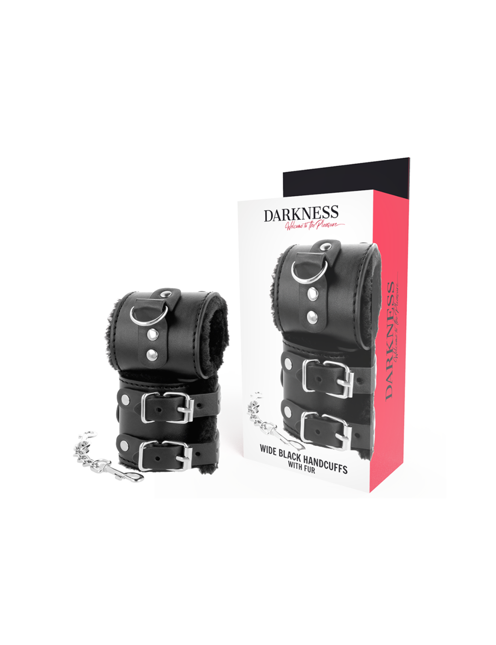 DARKNESS - MANETTE NERE REGOLABILI IN PELLE CON FODERA DARKNESS - MANETTE NERE REGOLABILI IN PELLE CON FODERA