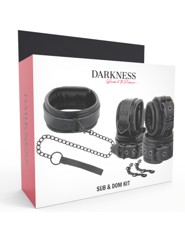 DARKNESS - MANETTE E COLLETTO IN PELLE NERA