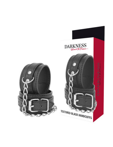 DARKNESS - MANETTE IN PELLE STRUTTURATA NERA