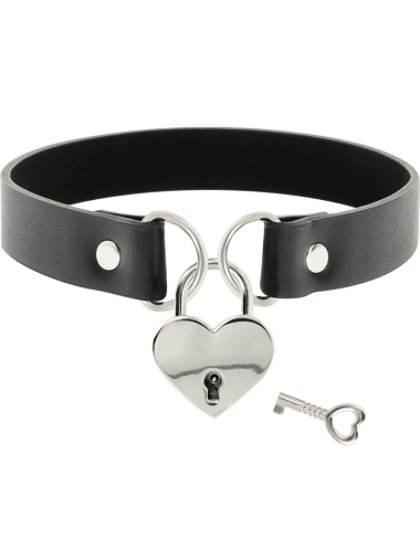 COQUETTE CHIC DESIRE - COLLANA IN PELLE VEGANA CON ACCESSORIO CUORE CON CHIAVE