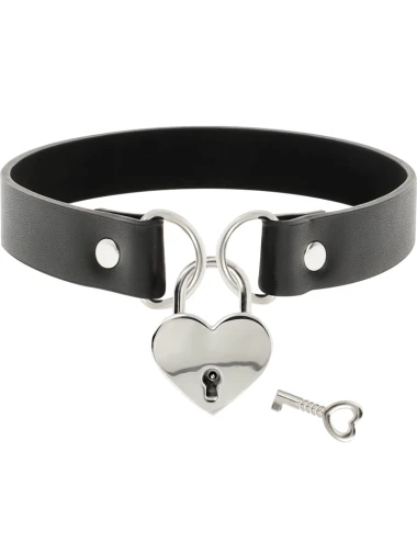 COQUETTE CHIC DESIRE - COLLANA IN PELLE VEGANA CON ACCESSORIO CUORE CON CHIAVE