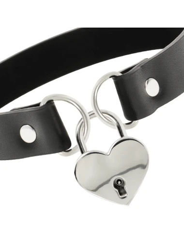 COQUETTE CHIC DESIRE - COLLANA IN PELLE VEGANA CON ACCESSORIO CUORE CON CHIAVE