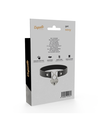 COQUETTE CHIC DESIRE - COLLANA IN PELLE VEGANA CON ACCESSORIO CUORE CON CHIAVE