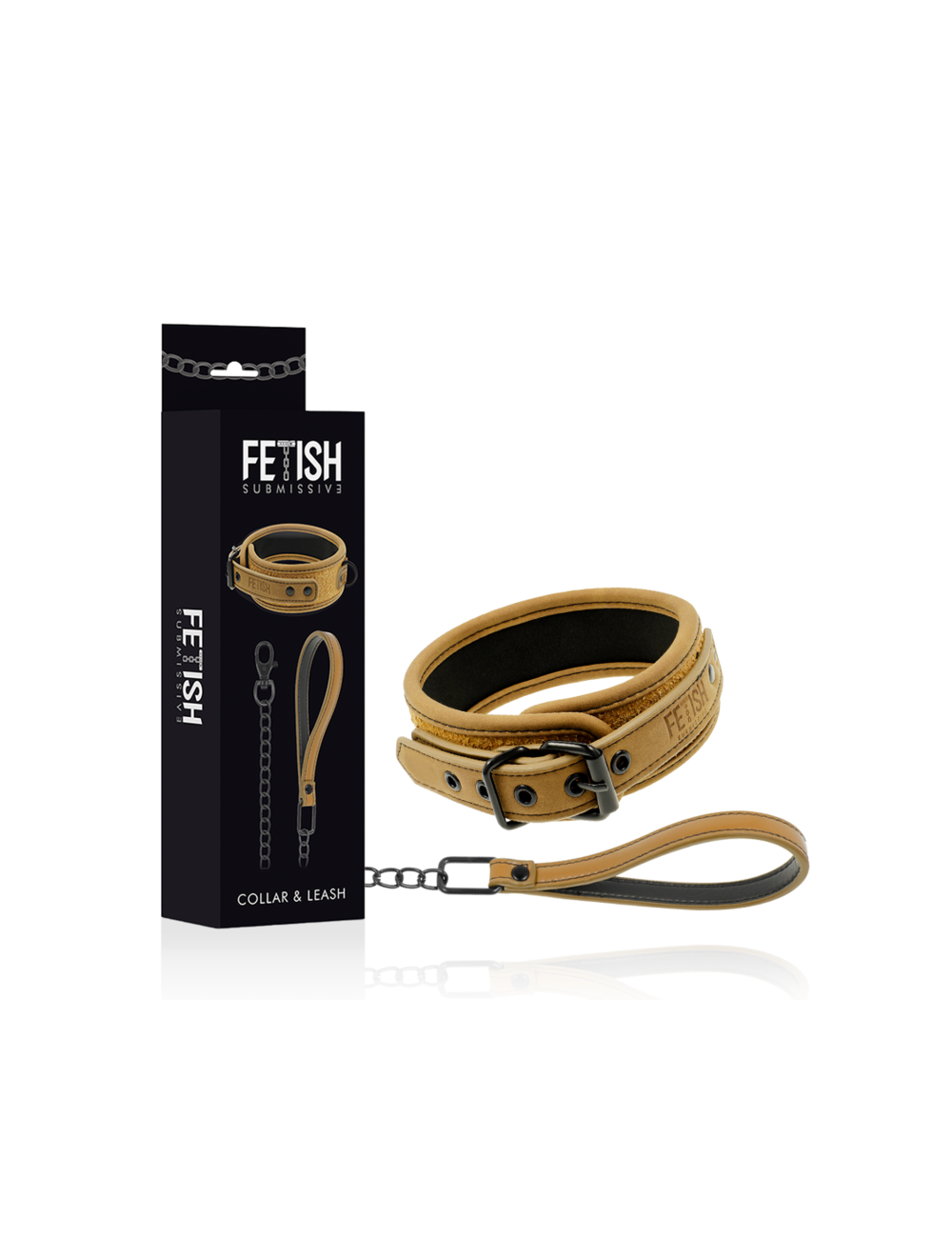 FETISH SUBMISSIVE ORIGEN - COLLANA FODERATA IN NEOPRENE CON CATENA