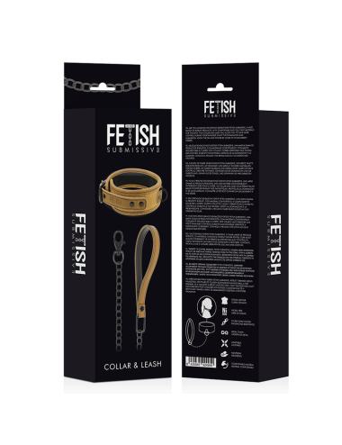 FETISH SUBMISSIVE ORIGEN - COLLANA FODERATA IN NEOPRENE CON CATENA